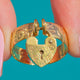 Antiker 9ct Gold Herz-Padlock-Ring mit floralen Gravuren, 1910er Punzierung