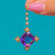 Late Victorian 15ct Gold Amethyst & Pearl Drop Pendant, Fleur-De-Lys Details