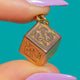 Victorian 9ct Gold Engraved Cube Charm