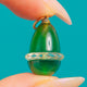 Anhänger aus 9 Karat Gold mit Jade und Bergkristall in Ei-Form