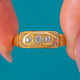 Edwardian 18ct Gold Alter Diamant im Minenschliff & Rosenschliff Stapelring