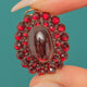 Stunning Victorian Rose-Cut Cabochon Garnet Cluster Pendant