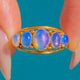 Antique 15ct Gold Pastel Opal Five Stone Ring, Engraved Shoulders