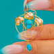 Signed Murrle Bennett 15ct Gold Turquoise Art Nouveau Lavalier Pendant