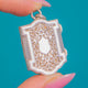 Wunderschöner von Hand gravierter Victorian Silber-Schild-Anhänger