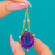 Anhänger im Sternen-Design aus 15ct Gold mit Amethyst (Birnenschliff), Perle und 17,50ct Amethyst