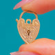 Solid 9ct Gold Engraved Heart Padlock Charm