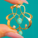 Large 9ct Gold Art Nouveau Turquoise & Pearl Lavalier Pendant
