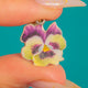 Vintage Silver Enamel Pansy Charm