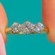 Art Deco 1,30ct Diamant-Trilogie-Dreistein-Ring