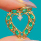 9ct Gold Emerald Diamond Heart Pendant