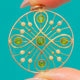Art Nouveau Anhänger aus 9ct Gold mit Turmalin und Perle im durchbrochenen Design