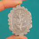 Ornate Victorian Aesthetic Sterling Silver Flower Locket, c.1884