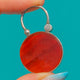 Silver Carnelian Padlock Pendant with Engraved Floral Reverse