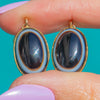 Victorian Ohrhänger aus 9ct Gold mit Bull's Eye Achat
