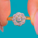 Verlobungsring aus 18ct Gold mit 0,50ct Diamant im Target-Cluster-Design