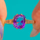 Art Deco 14ct Gold Amethyst Solitaire Dress Ring, 2.35ct Amethyst