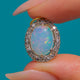 Antiker Anhänger aus 15ct Gold & Platin mit Opal und Rosenschliff-Diamanten