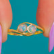 18ct Gold Platin Opal-Twist-Ring