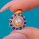 9ct Gold Sapphire Diamond Pearl Cluster Charm