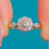 Antiker Edwardian Verlobungsring aus 18ct Gold mit Diamant-Cluster