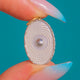 Art Deco 18ct Gold Mother-of-Pearl Marcasite Oval Charm