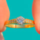 18ct Gold Solitär-Ring mit Diamant und pavégefassten Schultern, 0,40ct Diamanten