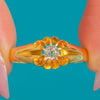 Strahlender 18ct Gelbgold-Diamant-Belcher-Ring – mit geschwungenem Design