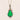 Art Deco Green Paste Marcasite Drop Pendant, with 18.5" Chain