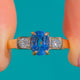 Art Deco 14ct Gold Kornblumen-Saphir Diamant Ring