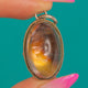 Art Nouveau Silver Rock Crystal Pendant with Gold Leaves