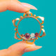 Antikes Sonnenblumen-Shaker-Medaillon aus massivem 9ct Gold, mit losen Mondsteinen, Opalen und Granaten