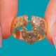 9ct Gold Herzgravur-Band Vorhängeschloss-Ring um 1914