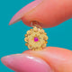 15ct Gold Ruby Flower Drop Charm