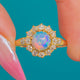 Victorian 18ct Gold Opal Diamant Cluster Ring