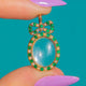 Georgian 15ct Gold Green Paste Pearl Bow Locket