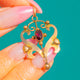 Edwardian Anhänger aus 9ct Gold mit Granat-Blüten