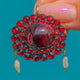 Victorian Anhänger mit ovalem Granat-Cabochon und Perltropfen, 10,80 ct Granate