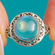 Art Deco Ceylon-Mondstein-Filigran-Diskusring, 3,70 ct Mondstein