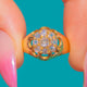 Victorian Ring aus 18ct Gold mit Altschliff-Diamant-Cluster, 0,30ct Diamanten