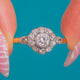 Antique 9ct Gold & Platinum Diamond Flower Cluster Ring, 0.40ct Diamonds