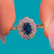 Vintage 18ct White Gold Natural Sapphire Cluster Engagement Ring, c.1992
