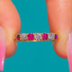 9ct Gold Diamond Ruby Half Eternity Ring