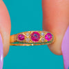 Ring aus 18ct Gold mit natürlichem Rubin und Diamanten, um 1901
