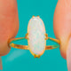 Art Deco 18ct Gold Opal Solitärring, 1,20 ct