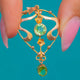 Edwardian Anhänger Herz-Lavalier aus 9ct Gold mit Peridot