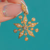 Anhänger aus 15ct Gold mit Perlen und Diamanten im Schneeflocken-Design