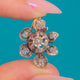 Victorian Anhänger in Blütenform aus 15ct Gold und Silber mit Diamant-Cluster, 0,45ct Diamanten
