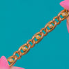 Antique 15ct Gold Pearl Curb Bracelet, Hidden Clasp