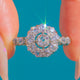 Antiker Verlobungsring aus 18 Karat Gold und Platin mit Diamant-Cluster, 0,85 ct